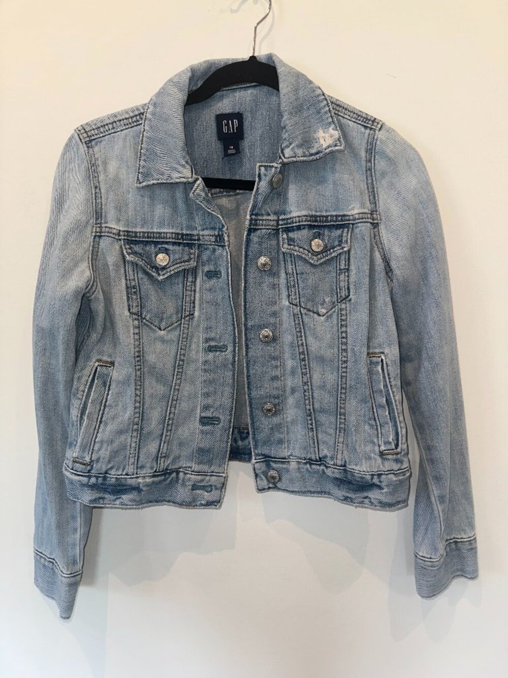 Gap Light Wash Distressed Denim Jacket